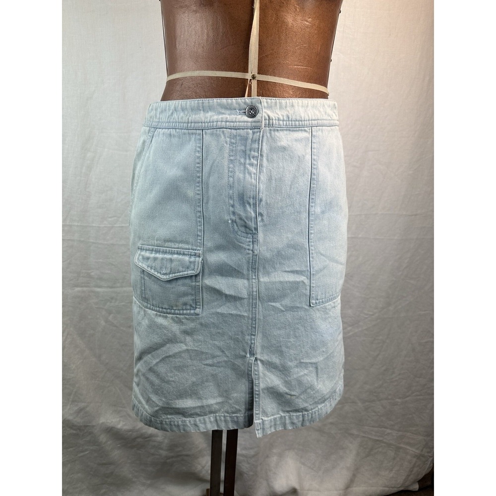 Lauren Ralph Lauren Jean Skirt Womens 6 Light Wash Cotton Midi Pencil Skirt